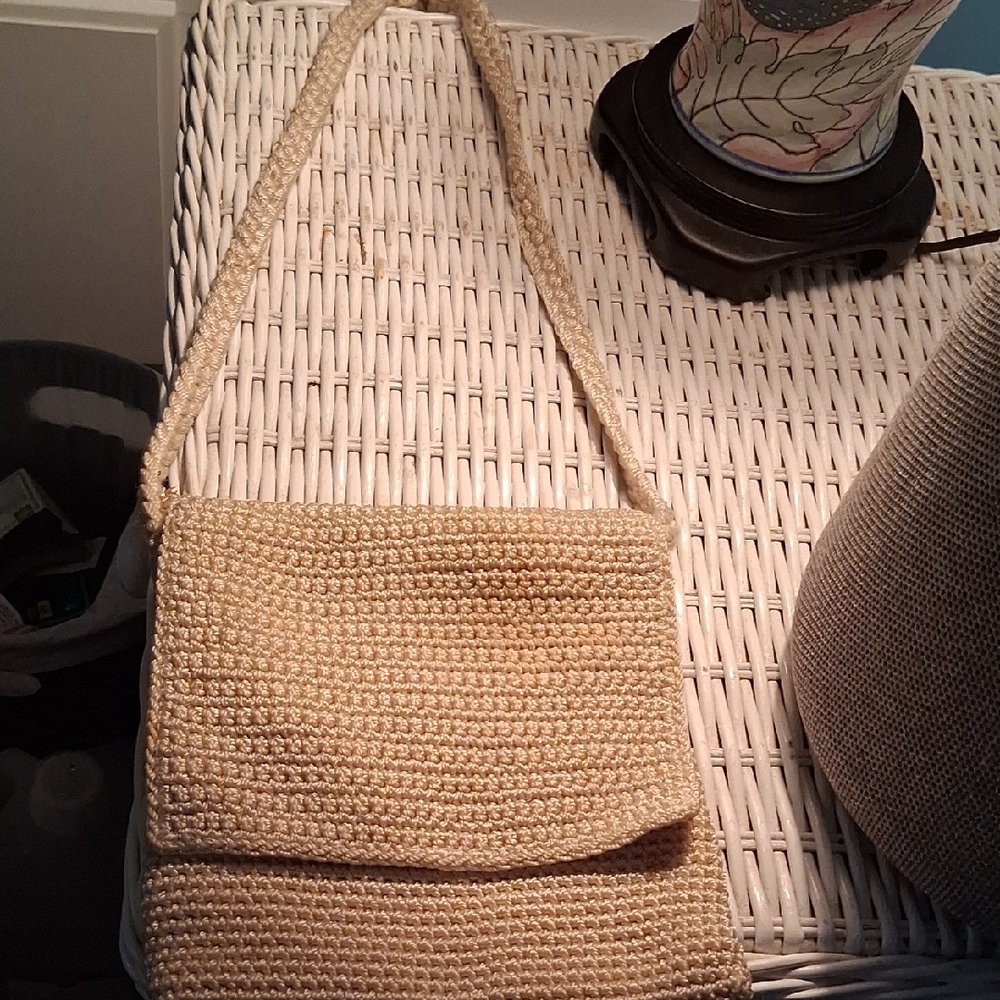 The Sak Handwoven Shoulder Bag in Natural Beige